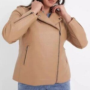 Faux-Leather Moto Jacket